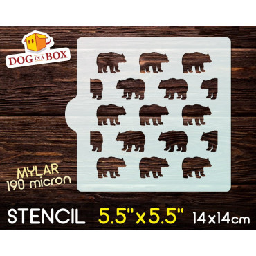 Bears stencil - stencil for cookies - 14 x 14 cm