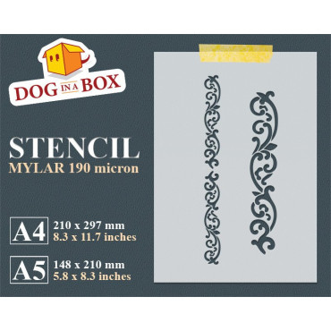 Floral border n.1 - Reusable floral divider stencil for cake, wedding cakes, wall decors and wood signs