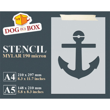 Anchor stencil n.1 - Nautical stencil for wall painting, wood sings, fabrics decor. Reusable and durable.