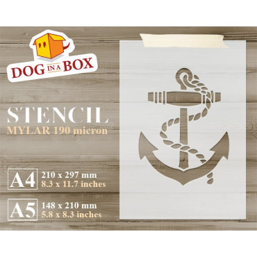Anchor stencil n.2 - Marine stencil to paint on walls, wood and fabrics. Reusable DIY stencil for wood signs.