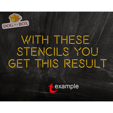 Alphabet stencils font n.1 - Pochoir en majuscules pour panneaux et murs en bois. Pochoirs lettres individuelles