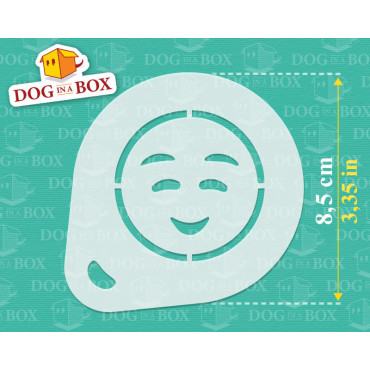 Emoticon stencil n.4 (set of 3) Cappuccino and Coffee cocoa powder decor stencil - Face Painting stencils