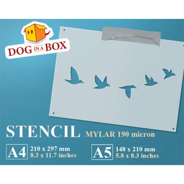 Birds flying stencil - Reusable flying birds stencil for nursery wall decorations