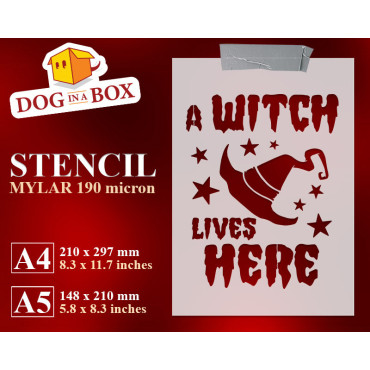 Stencil "A Witch Lives...