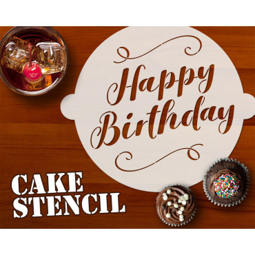 Stencil torta "Happy...