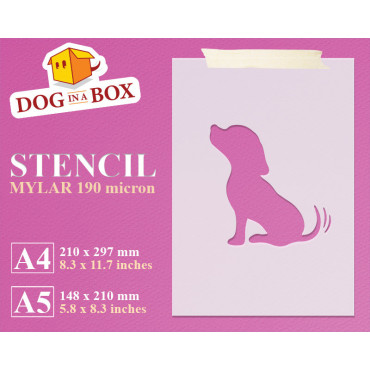 Dog stencil n.2 - Reusable puppy stencil for wall decor, animal shop and veterinary