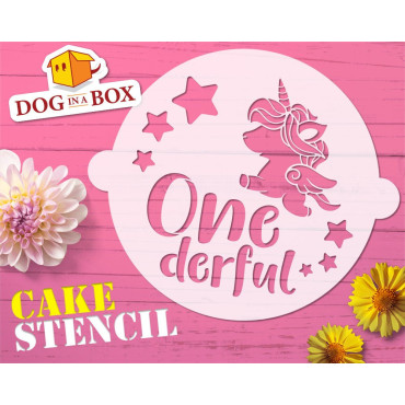 Unicorn cake stencil - Onederful birthday cake decor stencil