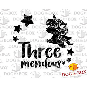 Unicorn cake stencil - Three mendous birthday cake decor stencil - Kid cake ideas