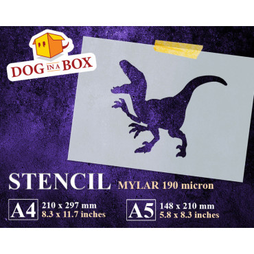 Dinosaurs stencil SET of 5 - T-Rex, Velociraptor, Stegosaurus, Triceratop, Pterosaur - Jurassic stencils
