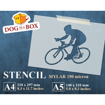 Cycling stencil n.1 - Reusable stencil for bike wall decors, fabrics and wood signs.