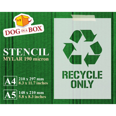 Recycle Only symbol stencil - Recycling logo stencil to paint on walls, wood and fabrics. Reusable DIY stencil for wood signs.