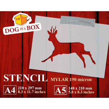 Deer stencil n.5 - Reusable hunting stencil for wood signs, walls or fabrics.