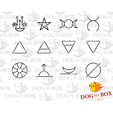 Pochoirs Wiccan Runes (Ensemble de 2 feuilles) - Pochoirs réutilisables Wiccan pour murs, bois et tissus.