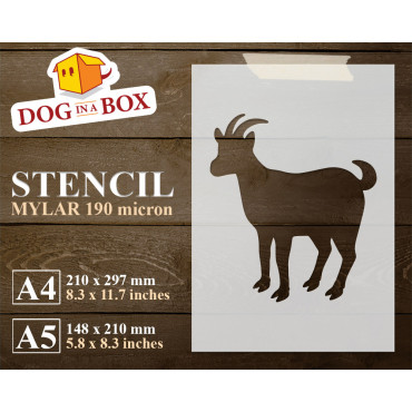 Goat stencil n.2 - Reusable farm stencil for wood signs, walls or fabrics.