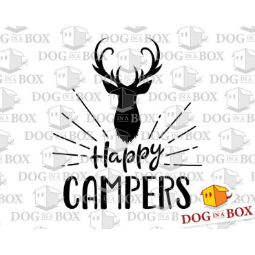 Happy Campers stencil n.1 - Reusable deer stencil for wood signs, walls or fabrics.