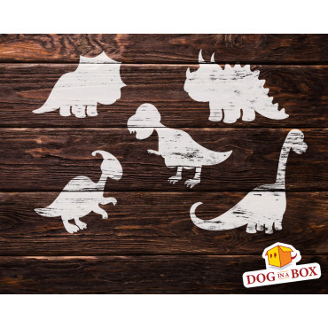 Pochoir de mélange de dinosaures pour pépinière - pochoirs de dinosaures drôles pour décor de pépinière