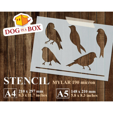 Vögel auf Drahtschablone...