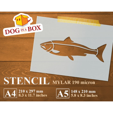 Fish stencil n.3 - Reusable fishing stencil for wood signs, wall decor and fabric