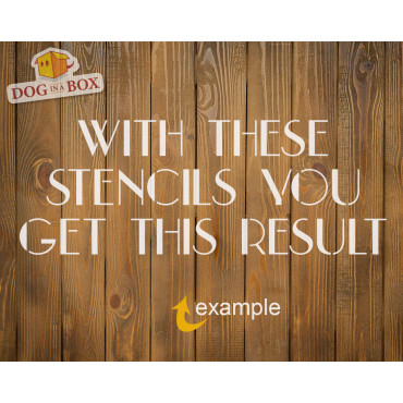 Alphabet stencils font n.6 - Uppercase font stencil for wood signs and walls. Individual letters stencils