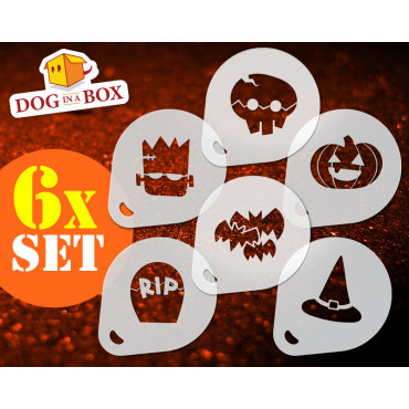 Halloween stencils Set of 6 - Cappuccino and Coffee cocoa powder decor stencil - Face Painting stencils