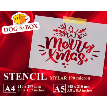 Merry Christmas stencil n.2 - Reusable christmas stencil for wood signs, windows decor and walls