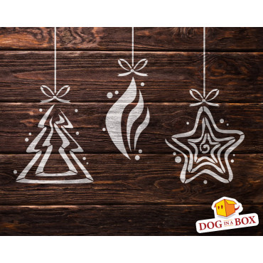 Christmas Balls stencil n.1 - Reusable christmas stencil for wood signs, windows decor and walls
