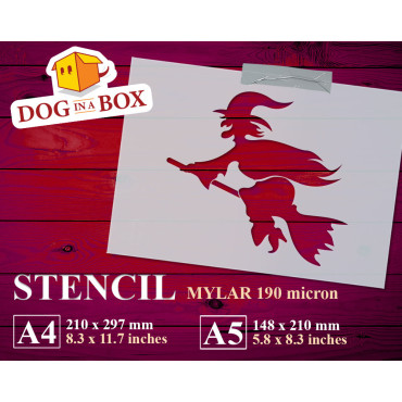 Witch stencil n.1 - Reusable stencil for halloween, horror house, wood signs, painting on wall and fabrics