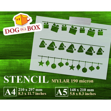 Christmas decorations stencil n.2 - Reusable christmas decorative borders stencil for wood signs, windows decor and walls