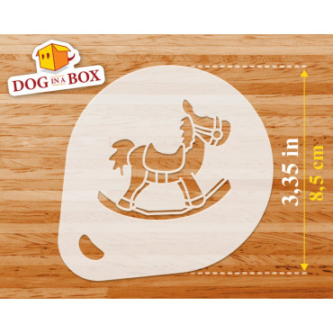 Pochoirs de chevaux à bascule (lot de 3) pochoir de décoration chambre d'enfant biscuit et cappuccino poudre de cacao
