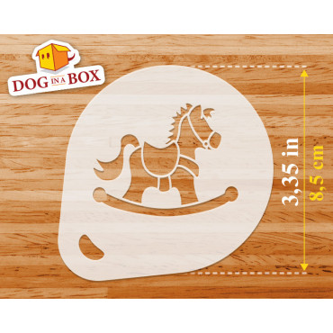 Pochoirs de chevaux à bascule (lot de 3) pochoir de décoration chambre d'enfant biscuit et cappuccino poudre de cacao