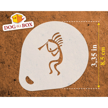 Stencil Kokopelli n.1 (set di 3) - Stencil per decorazioni per la casa, cappuccino o face painting
