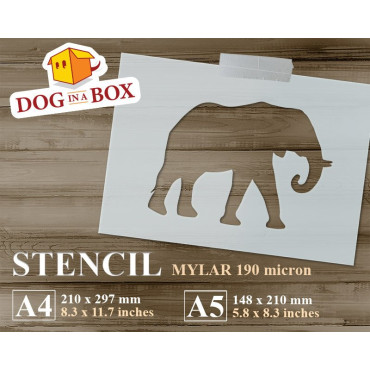 Elephant stencil n.1 - Reusable african stencil for wood signs, walls or fabrics.