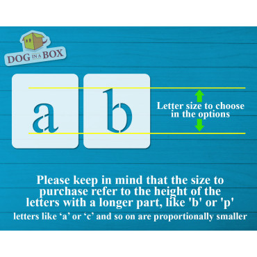 Alphabet stencils font n.12 - Times New Roman stencil - Lowercase font stencil for wood signs and walls. Individual letters.