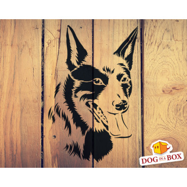 Dog stencil n.16 - Reusable Blue Heeler stencil for wood signs, wall decor, fabric and for veterinary shop