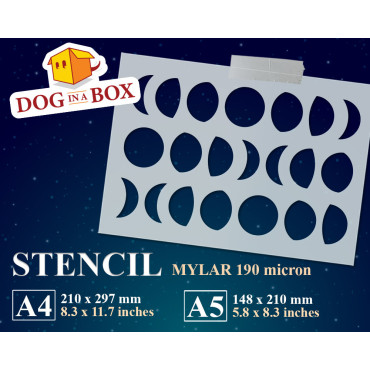 Moon phases pattern stencil n.1 - Reusable moon phases stencil for wood signs, wall painting, fabrics and decor