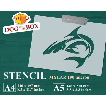 Tribal Shark stencil - Reusable sea life stencil for wood signs, walls or fabrics.