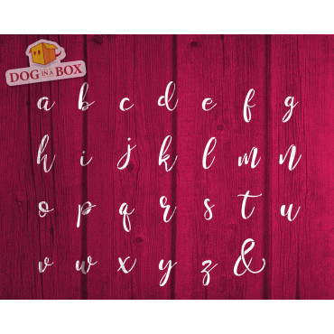 Alphabet stencils font n.13 - Pochoir de police de mariage en minuscules pour panneaux et murs en bois. Pochoirs de lettres call