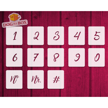 Numbers stencils n.13 - Calligraphic Individual numbers stencils for wood signs and walls