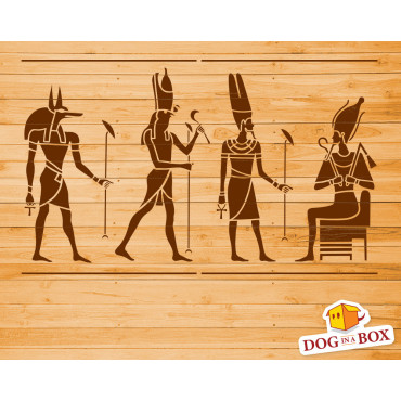 Hieroglyphs stencil n.2 - Reusable Egyptian Gods stencil, seamless geometric pattern for walls and fabrics