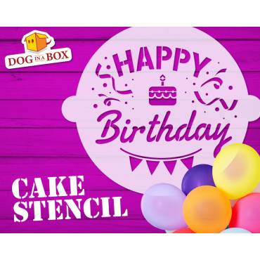 Happy Birthday cake stencil - Funny n.3 - Party cake decor stencil