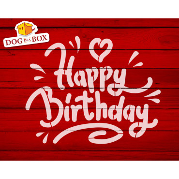 Happy Birthday cake stencil - Love n.1 - Party cake decor stencil