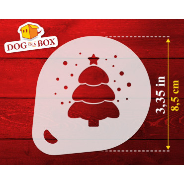 Christmas Trees stencils n.1 (set of 3) Cappuccino and Coffee cocoa powder decor stencil - Face Painting stencils