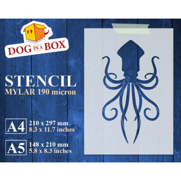 Kraken stencil - Reusable octopus stencil for wood signs, wall decor and fabric