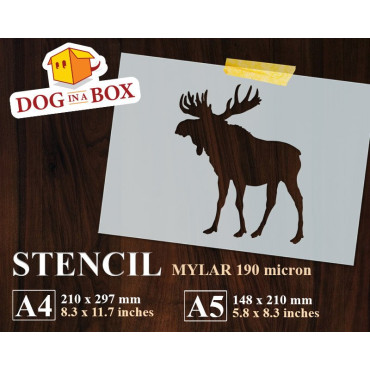 Moose stencil n.2 - Reusable forest animal stencil for wood signs, walls or fabrics.