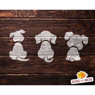 Dogs sitting stencil n.1 - Reusable dogs stencil for wood signs, wall decor and fabric