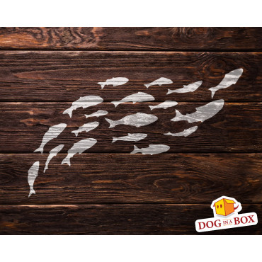 Fish stencil n.8 - Reusable fish swarm stencil for wood signs, wall decor and fabric