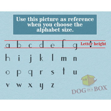 Alphabet-Schablone Nr. 6 - Schablone für Kleinbuchstaben. Schriftschablone für Holzschilder, Hochzeitsschablonen oder benutzerde