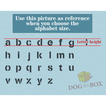 Alphabet stencil n.7 - Lowercase letters stencil. Font stencil for wood signs, wedding stencils or custom words.