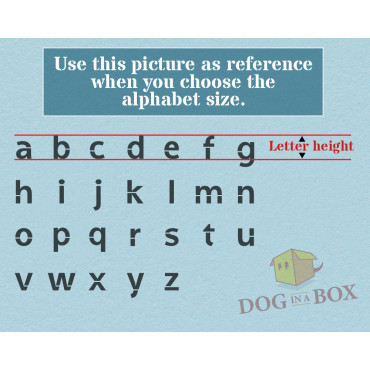 Pochoir Alphabet n.8 - Pochoir lettres minuscules. Pochoir de police pour panneaux en bois, pochoirs de mariage ou mots personna