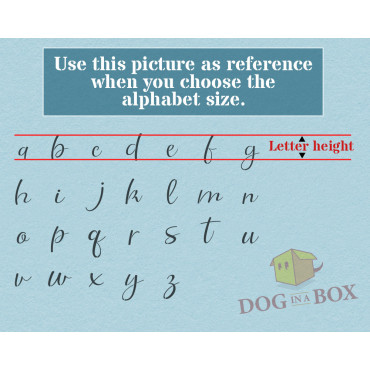 Alphabet stencil n.10 - Lowercase calligraphic letters stencil. Font stencil for wood signs, wedding stencils or custom words.